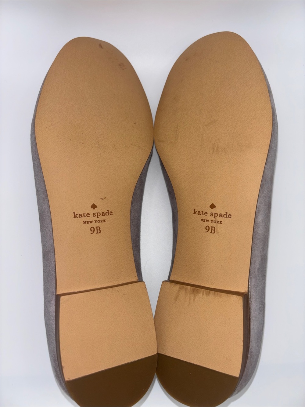 kate spade Gray Suede Slip-On Loafers with Gold Logo - Picture 8 of 12